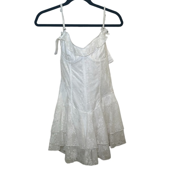 Outcast Clothing Dylan Mini Dress in White Lace - Picture 6 of 6